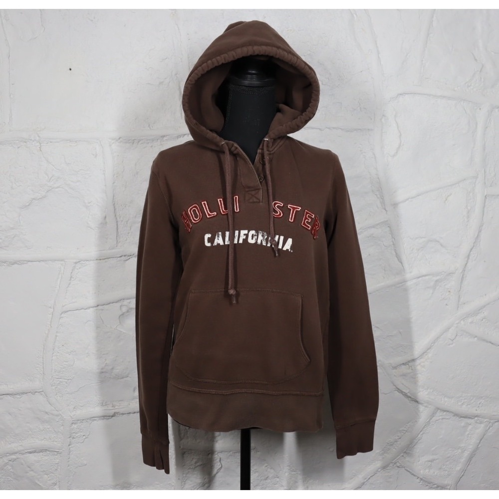 Hollister Women's Brown Hoodie - Size 1